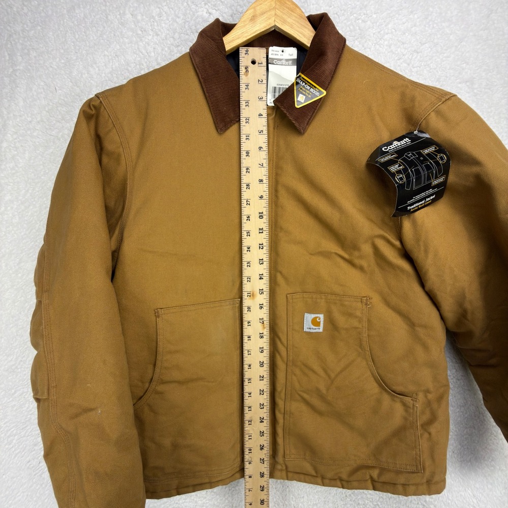 Carhartt Sandstone Jacket Arctic Quilt Lined Mens 44 Tall Large J02 BRN NWT READ - Picture 10 of 16